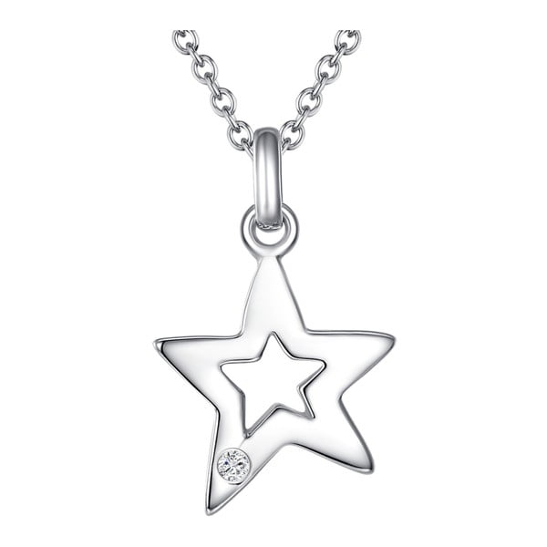 Stříbrný náhrdelník s pravým diamantem Tess Diamonds Heleen, délka 45 cm