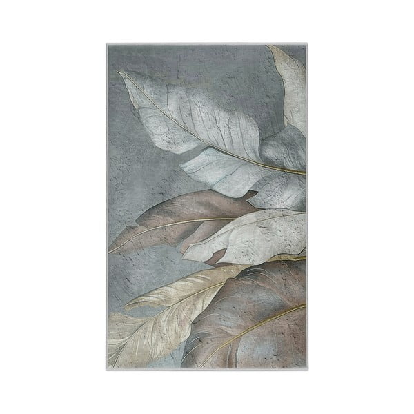 Zeleno-šedý pratelný koberec 80x150 cm Dusty Leaves – Mila Home