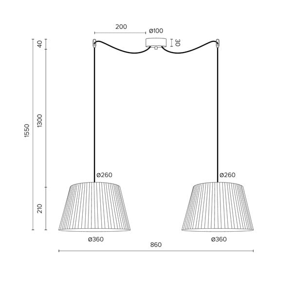 Béžové dvouramenné závěsné svítidlo Sotto Luce KAMI Elementary M 2S-image-4