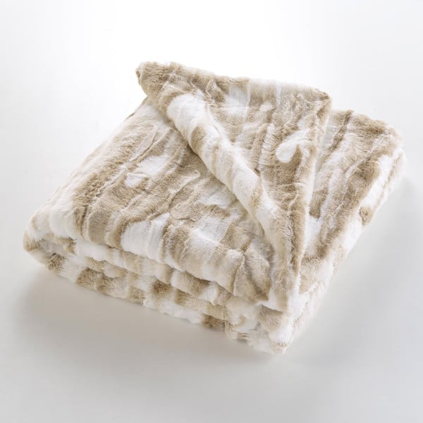 Béžová deka z umělé kožešiny 180x220 cm Cheyenne – douceur d'intérieur