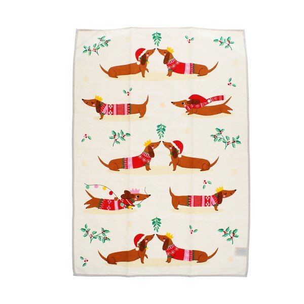 Bavlněná utěrka 70x50 cm Festive Sausage Dog – Rex London