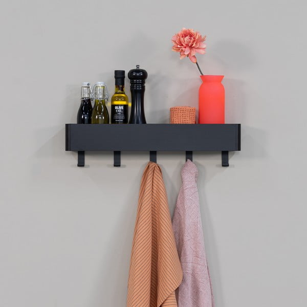 Černá nástěnná ocelová koupelnová polička Multi – Spinder Design-image-1