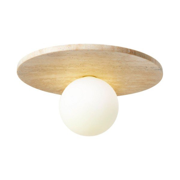 Béžové kamenné stropní svítidlo se skleněným stínidlem ø 12 cm Hilde – Opviq lights