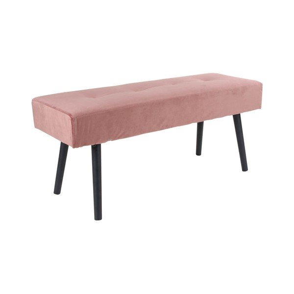 Růžová polstrovaná lavice se sametovým potahem House Nordic Skiby, 100 x 35 cm-image-1
