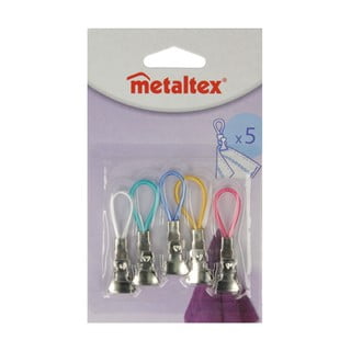 Sada 5 barevných multifunkčních klipsů na ručníky Metaltex