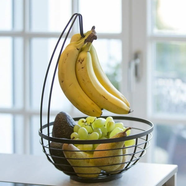 Černý košík na ovoce s háčkem iDesign Austin, ø 27,31 cm-image-1