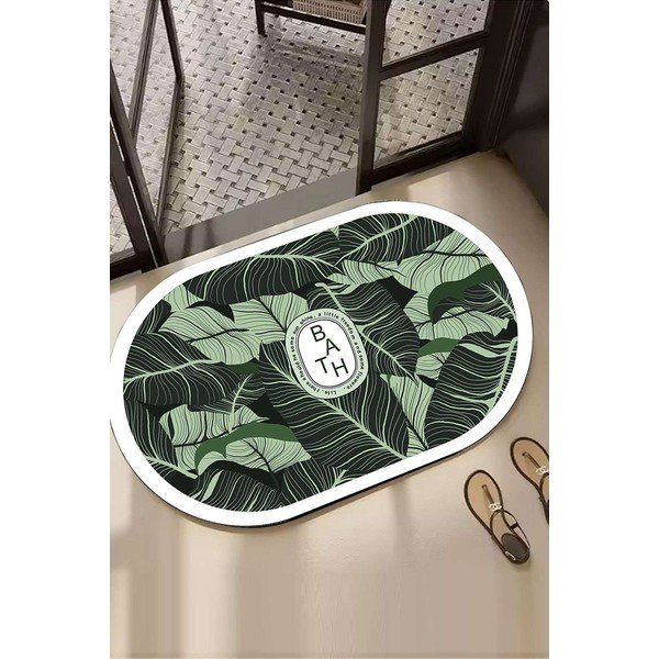 Zelená koupelnová předložka 60x100 cm Aleas – Foutastic-image-1