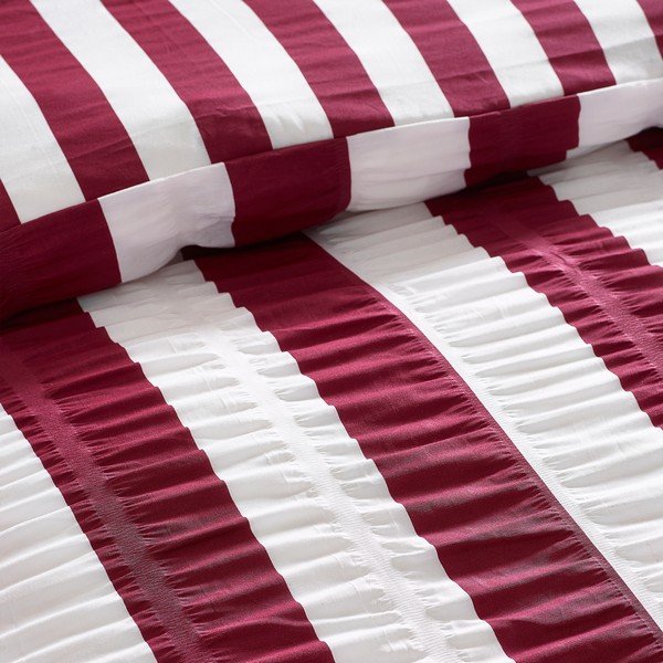 Tmavě fialové povlečení na dvoulůžko 220x230 cm Seersucker Frill Stripe – Catherine Lansfield-image-4