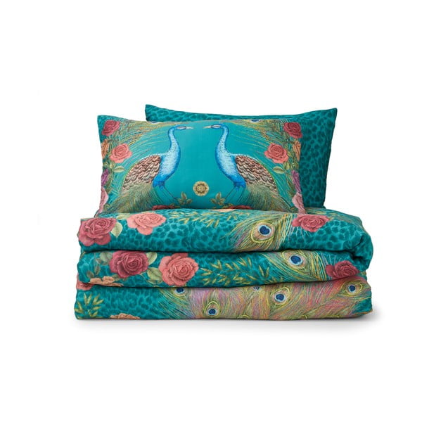 Zelenomodré povlečení na dvoulůžko z bavlněného saténu 200x200 cm Xanadu Peacock – Matthew Williamson