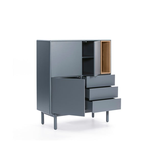 Modro-šedá vysoká komoda 100x120 cm Corvo – Teulat-image-3