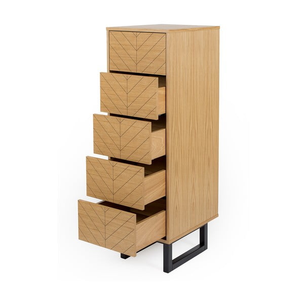 Komoda v dubovém dekoru Woodman Camden Herringbone, 40 x 123 cm-image-3