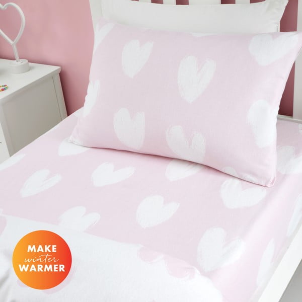 Flanelové dětské prostěradlo do postýlky 70x140 cm Hearts – Catherine Lansfield-image-3