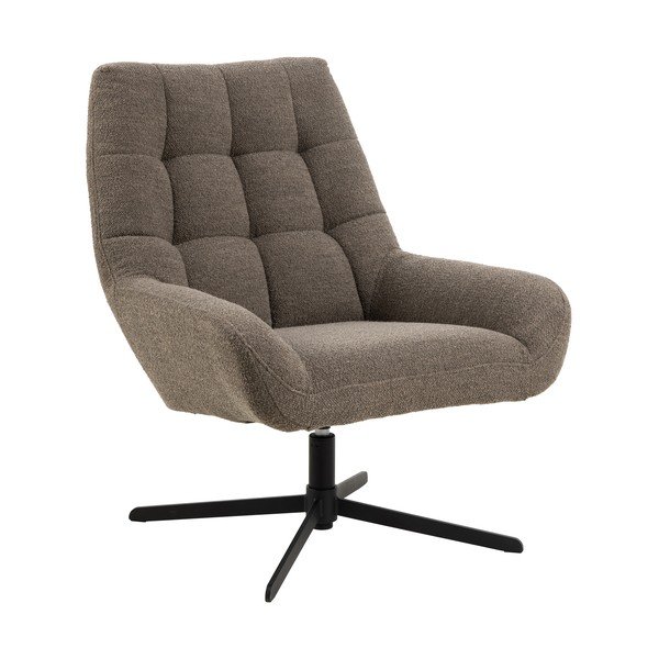 Šedo-hnědé křeslo z textilie bouclé Paris – Actona