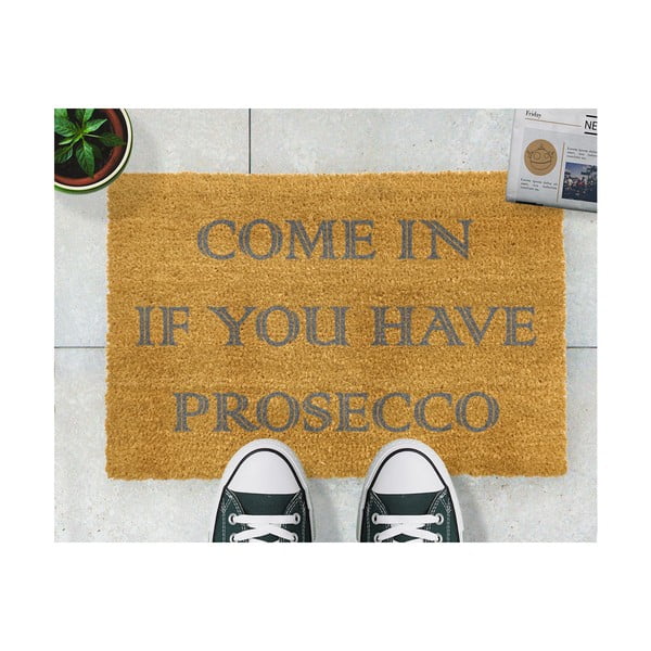 Rohožka z přírodního kokosového vlákna Artsy Doormats Come In If you Have Prosecco, 40 x 60 cm-image-2