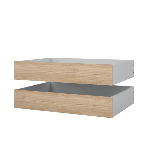 Šuplíky pod postel v přírodní barvě v sadě 2 ks 90x190/140x190 cm Naia – Tvilum-image-3