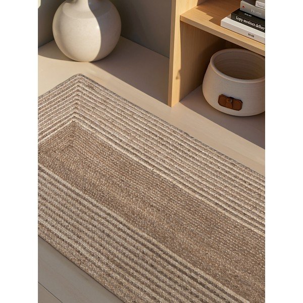 Oboustranný/ručně tkaný jutový běhoun ve světle přírodní barvě/v tmavě přírodní barvě 80x300 cm Juno – Hanse Home-image-2
