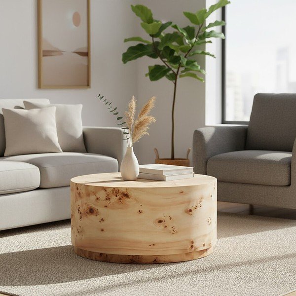 Kulatý konferenční stolek v přírodní barvě ø 80 cm Mota – Premier Housewares-image-1