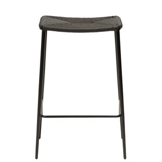 Černá barová židle s ocelovými nohami DAN-FORM Stiletto, výška 68 cm