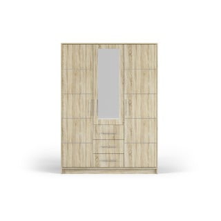Šatní skříň v dekoru dubu se zrcadlem 147x200 cm Derry - Cosmopolitan Design