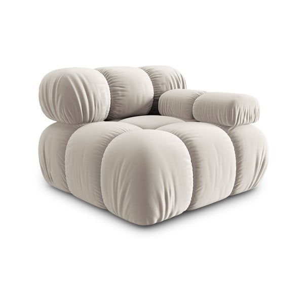 Béžový sametový modul pohovky (pravý roh) Bellis – Micadoni -image-3