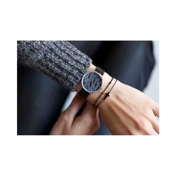 Dámské hodinky s páskem z nerezové oceli černé barvy Emily Westwood-image-1