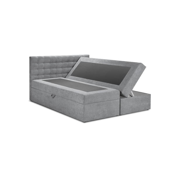 Šedá boxspring postel s úložným prostorem 200x200 cm Jade – Mazzini Beds-image-2