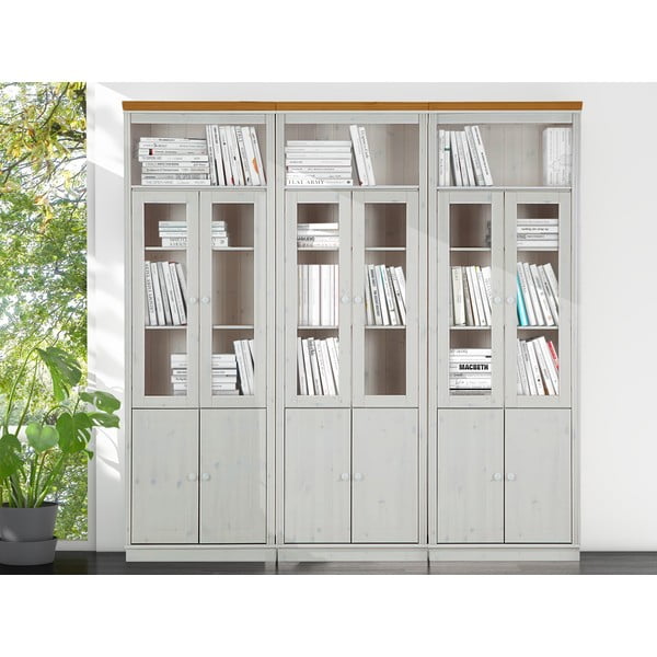 Bílá vitrína z borovicového dřeva 518x223 cm Anita – Støraa-image-1