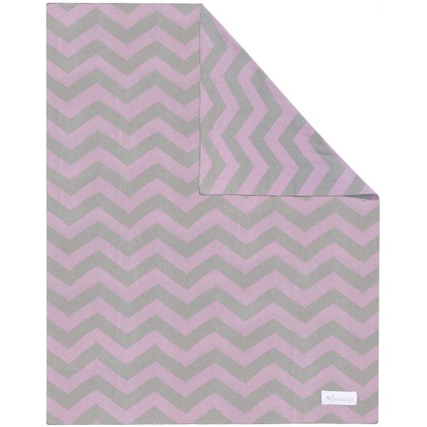 Růžovo-šedá bavlněná dětská deka Kindsgut Zigzag, 80 x 100 cm-image-2
