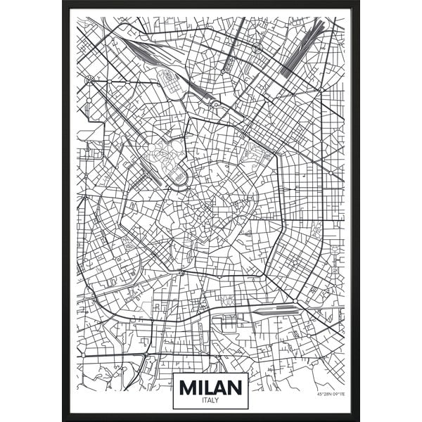 Nástěnný plakát v rámu MAP/MILAN, 70 x 100 cm