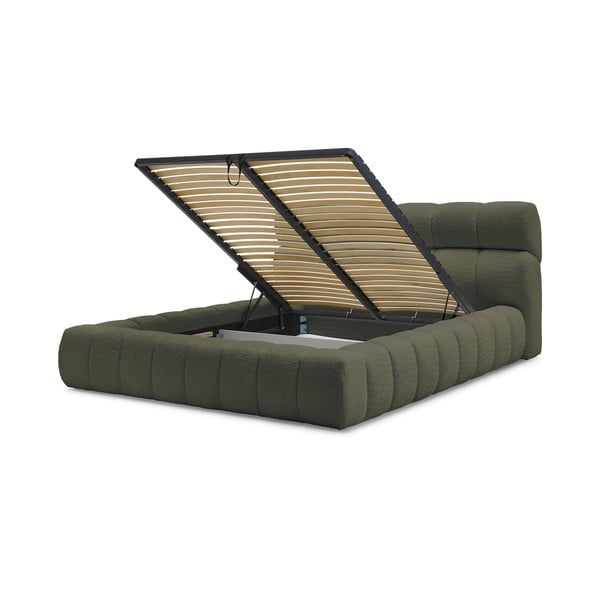 Zelená čalouněná dvoulůžková postel s úložným prostorem s roštem 160x200 cm Mont Blanc – Bobochic Paris-image-4