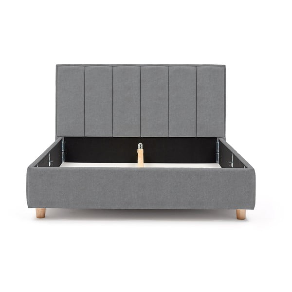 Modrošedá dvoulůžková postel s roštem a úložným prostorem ProSpánek Wega, 180 x 200 cm-image-3