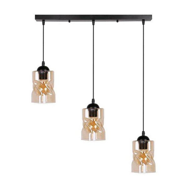 Černé závěsné svítidlo se skleněným stínidlem 10x62 cm Felis – Candellux Lighting-image-3