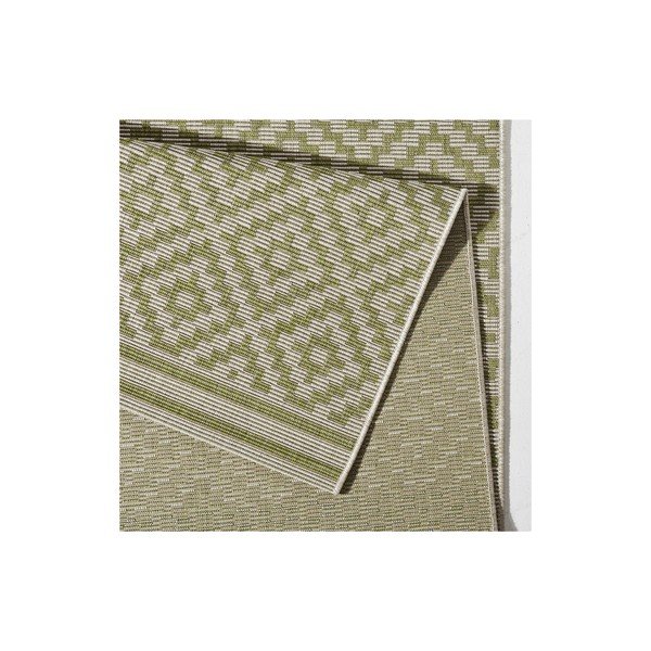 Zelený běhoun vhodný do exteriéru Bougari Karo, 80 x 200 cm-image-2