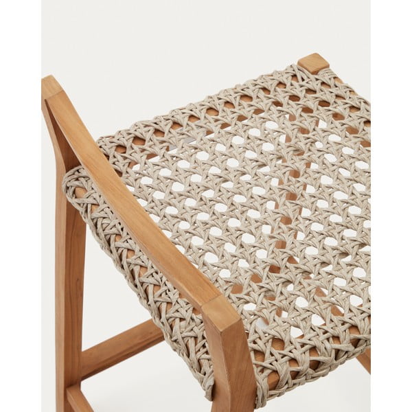 Dřevěná zahradní barová židle v přírodní barvě Giverola – Kave Home-image-1