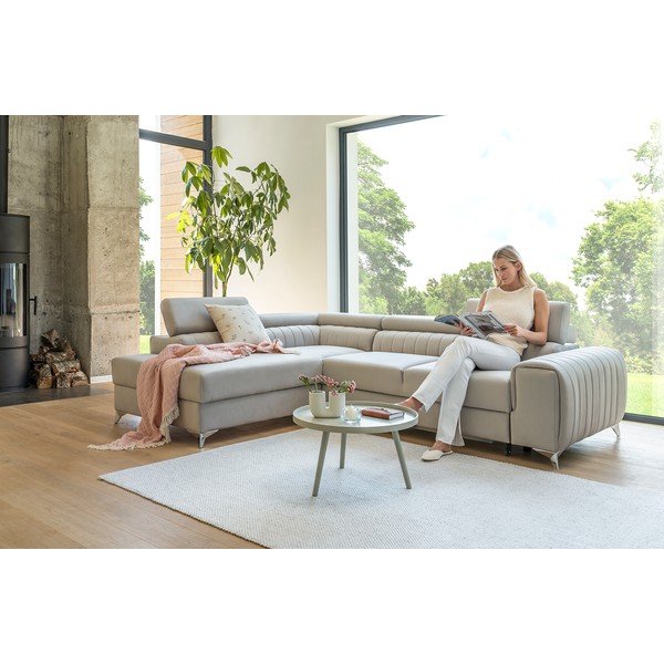 Zelená sametová rozkládací/s úložným prostorem rohová pohovka (levý roh/do L) Laurence – ELTAP-image-4