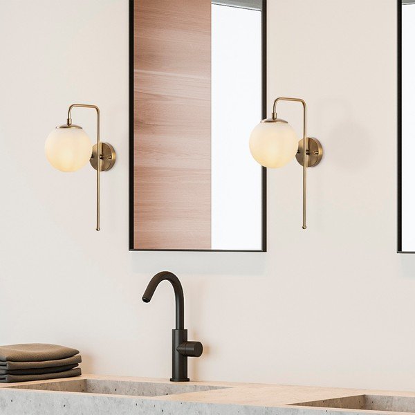 Bílé/v mosazné barvě nástěnné svítidlo Viran – Opviq lights-image-2