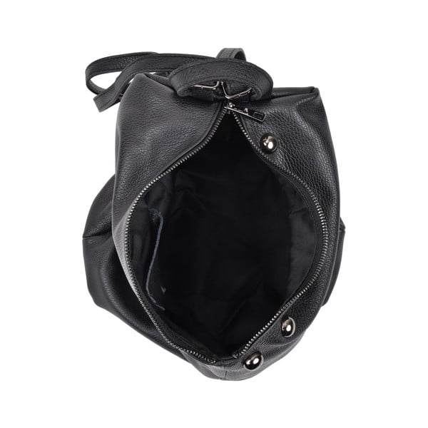 Černý kožený batoh Luisa Vannini Mell-image-3