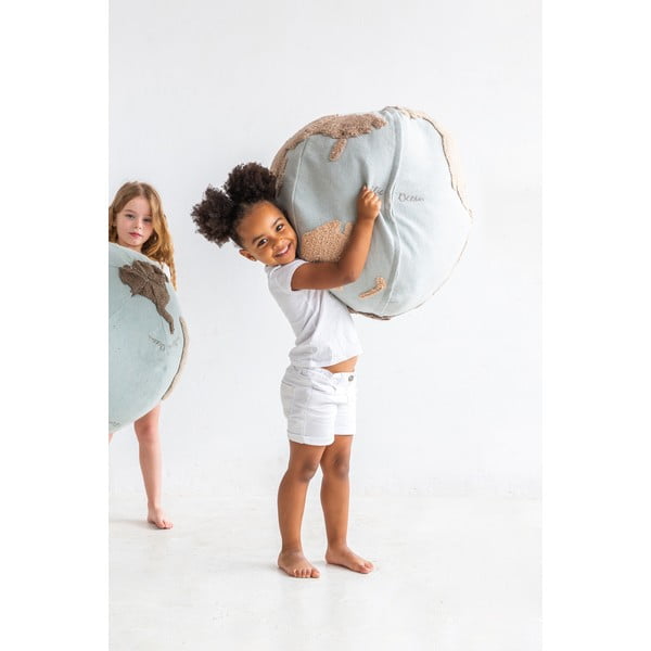 Modrý/béžový dětský sedací vak World Map – Lorena Canals-image-4