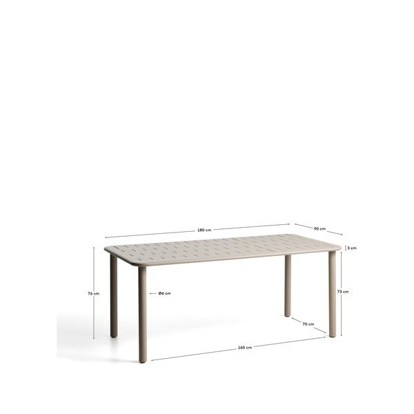 Ocelový zahradní jídelní stůl 90x180 cm Brai – Kave Home-image-4