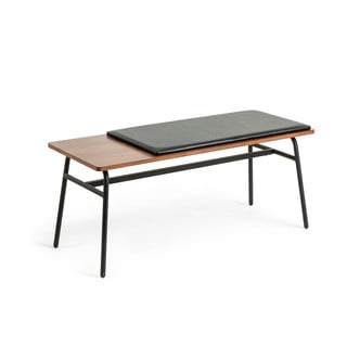 Černá/hnědá lavice z imitace kůže Carabel – Kave Home