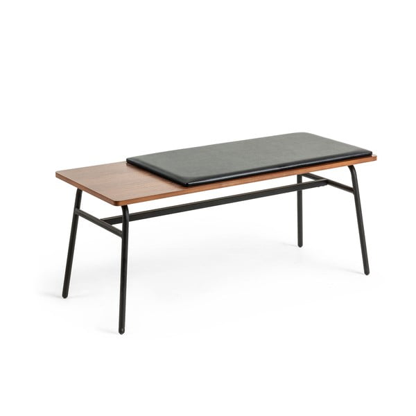 Černá/hnědá lavice z imitace kůže Carabel – Kave Home