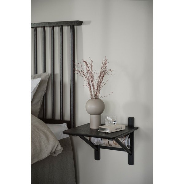 Černý noční stolek v dekoru dubu s poličkami Camrose - Rowico-image-1