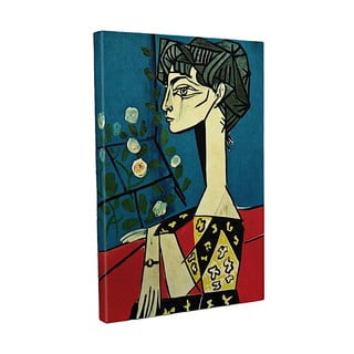 Nástěnná reprodukce na plátně Pablo Picasso Jacqueline with Flowers, 30 x 40 cm