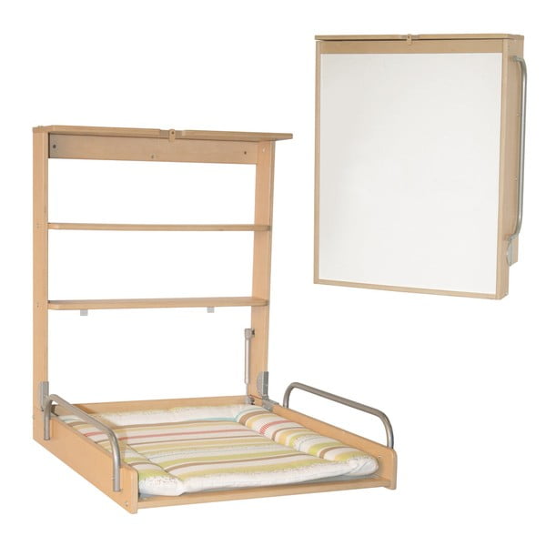 Závěsný přebalovací pult v dekoru buku v přírodní barvě Dschungelbaby – Roba-image-2