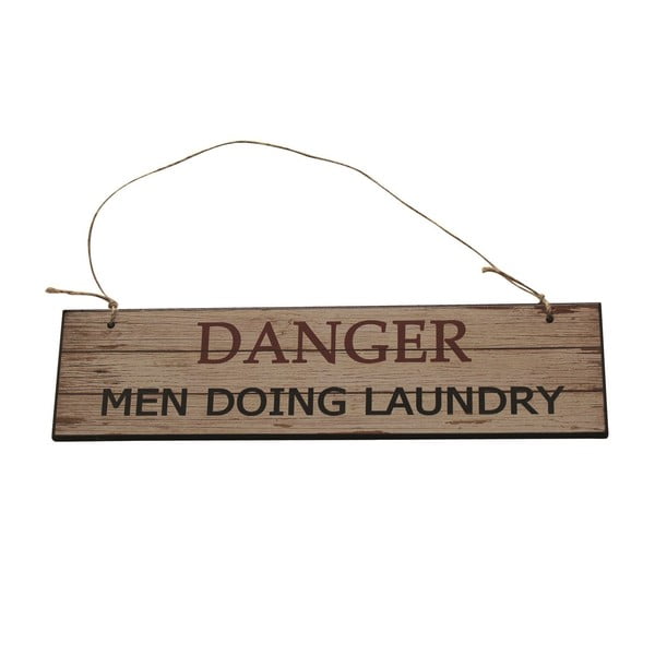 Závěsná cedule Men Doing Laundry, 40x10 cm