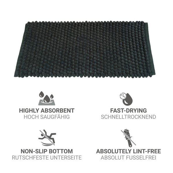 Tmavě zelená textilní koupelnová předložka 50x80 cm Solivo – Wenko-image-4