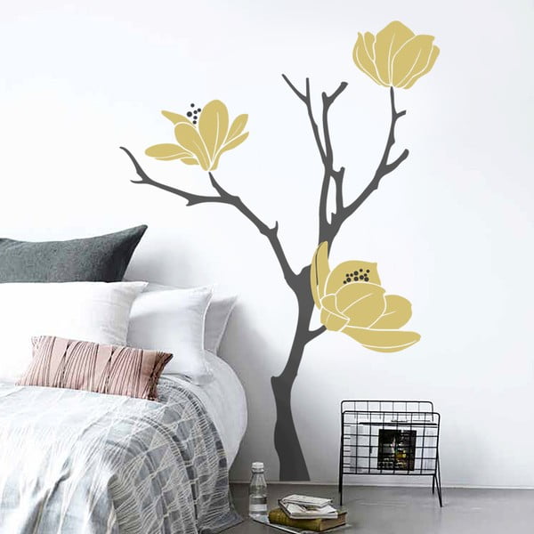 Samolepka na zeď Zlatá magnolia, 70x50 cm