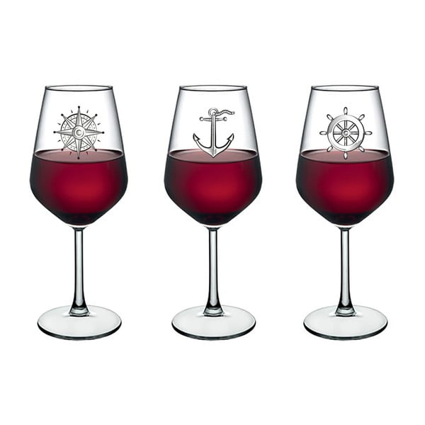 Sada 4 sklenic na víno Vivas Marine, 345 cm