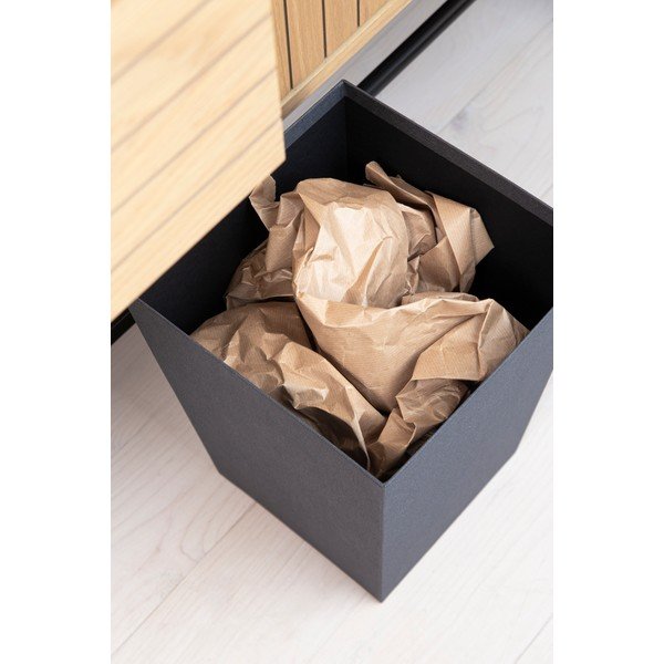 Černý odpadkový koš Sofia Canvas Paper Laminate – Bigso-image-4