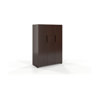 Tmavě hnědá šatní skříň z bukového dřeva 128x180 cm Bergman - Skandica